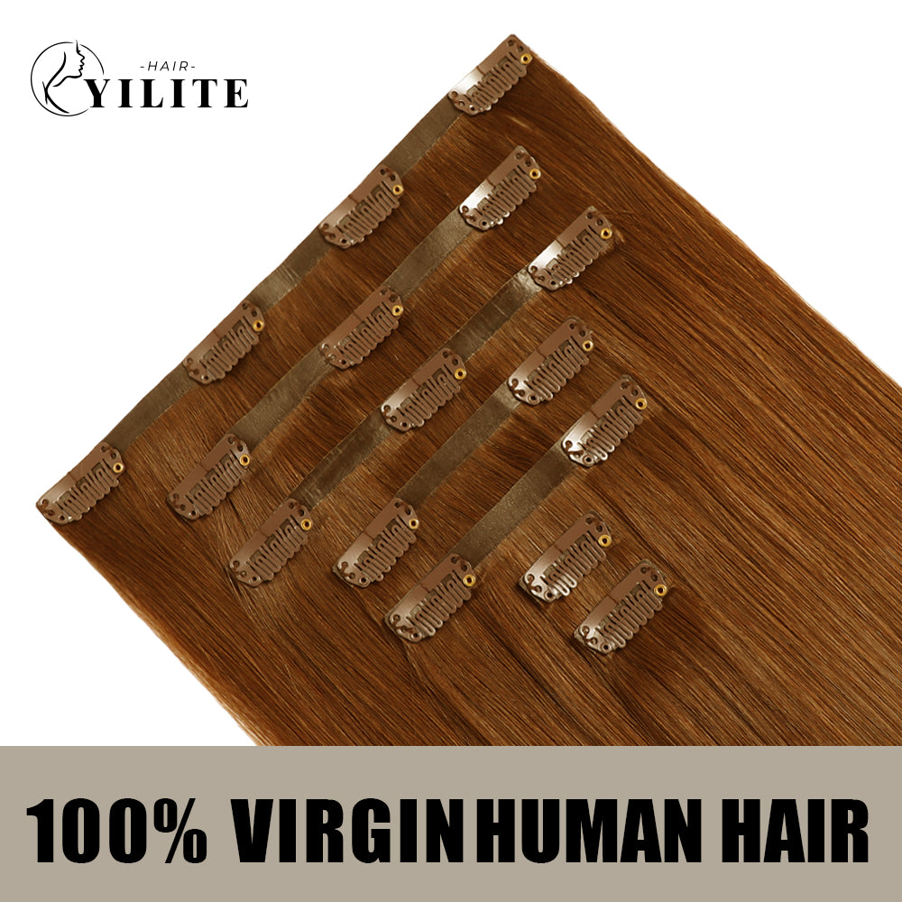 Realmhair Seamless Injected Hand-Tied Invisible Clip-ins 7Pcs 16 Clips Virgin Human Hair (#33)