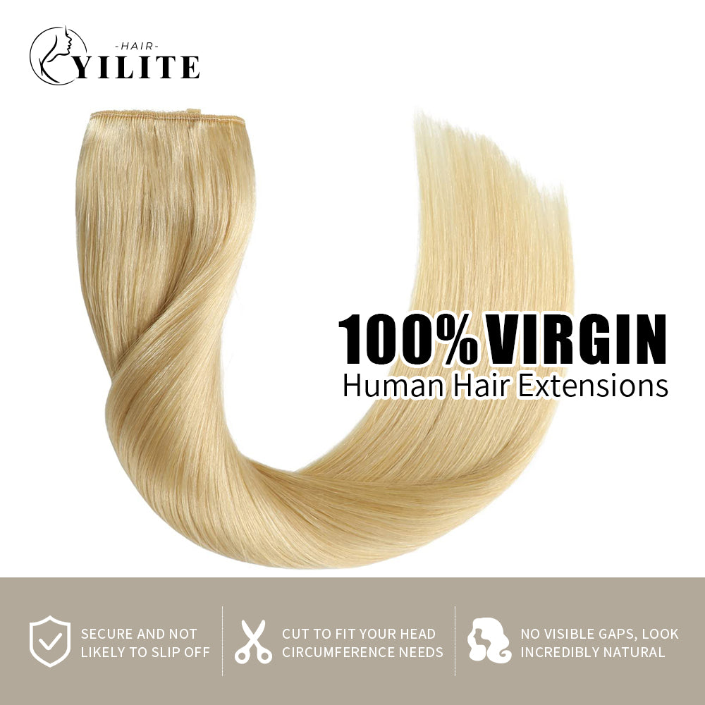 100% virgin human hair wire extensions (#613 Bleach Blonde)