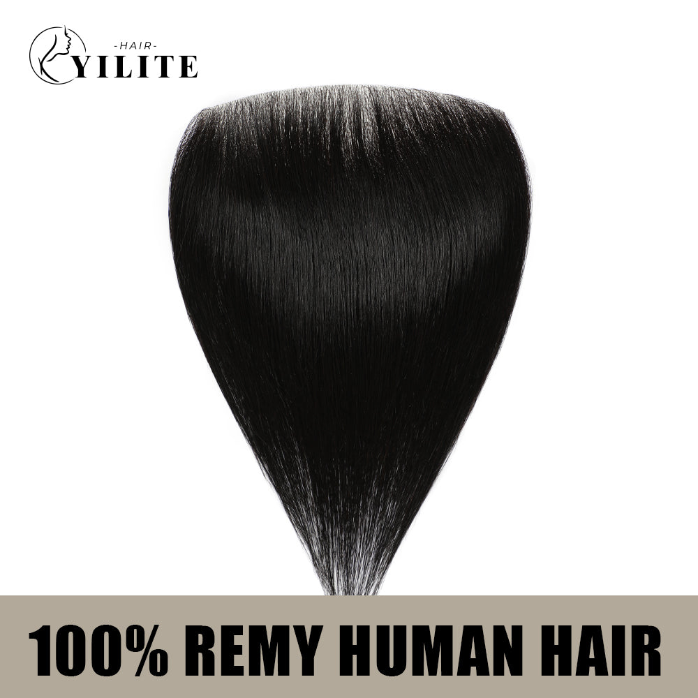 Realmhair seamless hair patch 7x15cm virgin human hair (#1 Jet Black)
