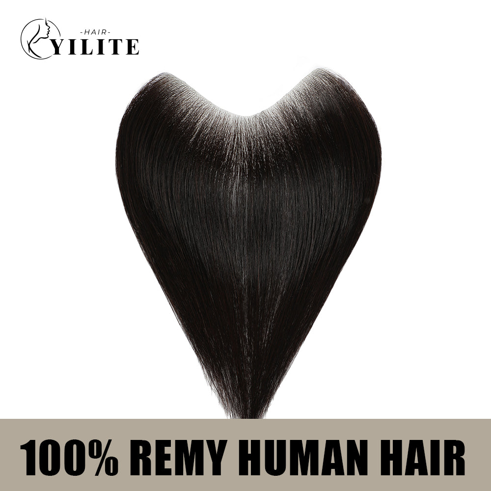 Realmhair seamless hair patch 3x16cm virgin human hair (Natural Black)