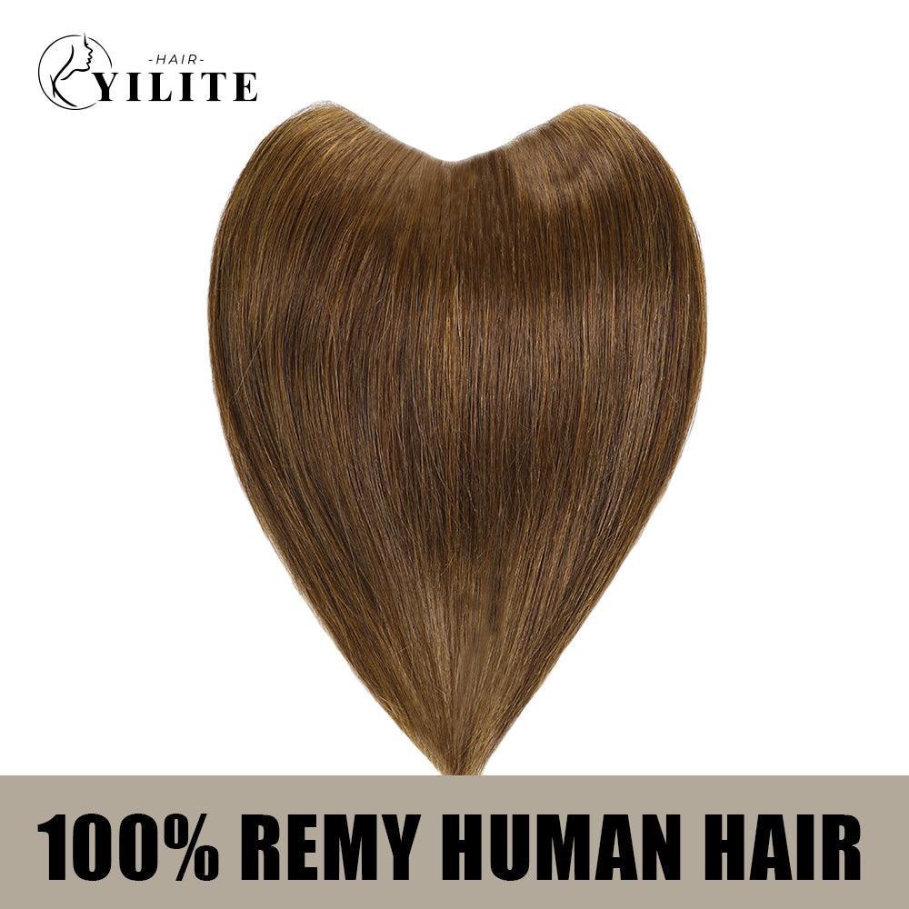 Realmhair seamless hair patch 3x16cm virgin human hair (#4 Dark Brown)