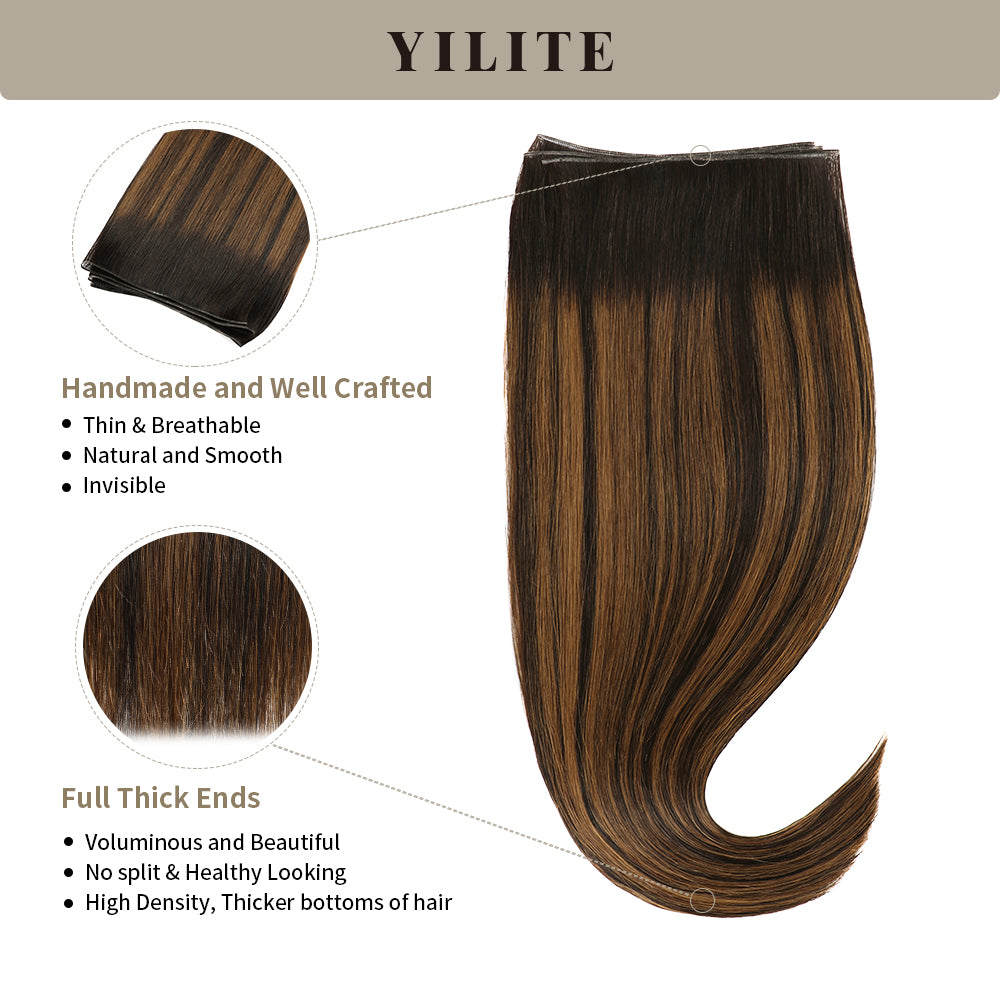 Realmhair #P1B/6/T1B genius weft with thin handmade top and full thick ends