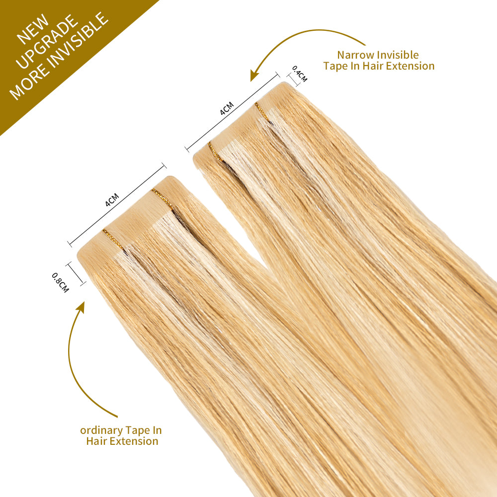 Comparison of narrow tape in hair extensions vs ordinary tape in extensions (#P27/613)