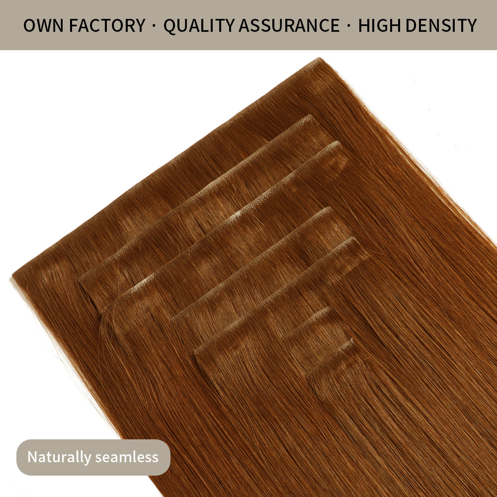 Realmhair Seamless Injected Hand-Tied Invisible Clip-ins 7Pcs 16 Clips Virgin Human Hair (#33)