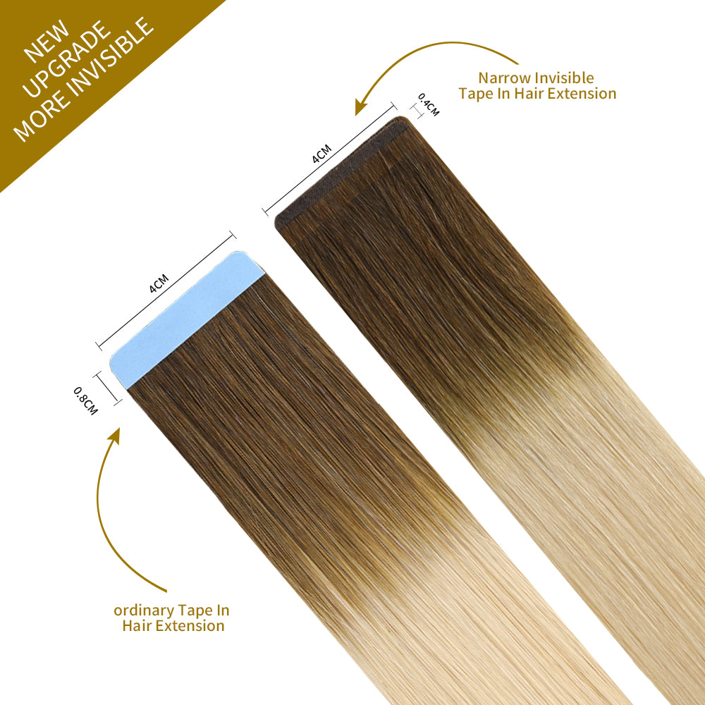 Comparison of narrow tape in hair extensions vs ordinary tape in extensions (#T8/60)