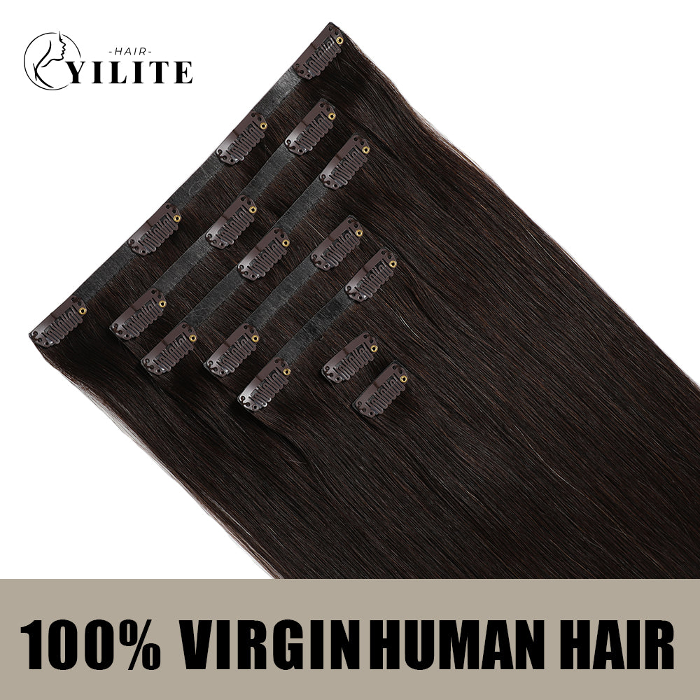 Realmhair Seamless Injected Hand-Tied Invisible Clip-ins 7Pcs 16 Clips Virgin Human Hair (#2)