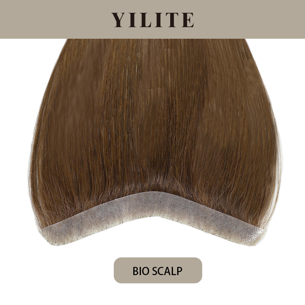 Realmhair Bio Scalp 1.5x16cm invisible seamless hair patch with skin-like base (#4 Dark Brown)