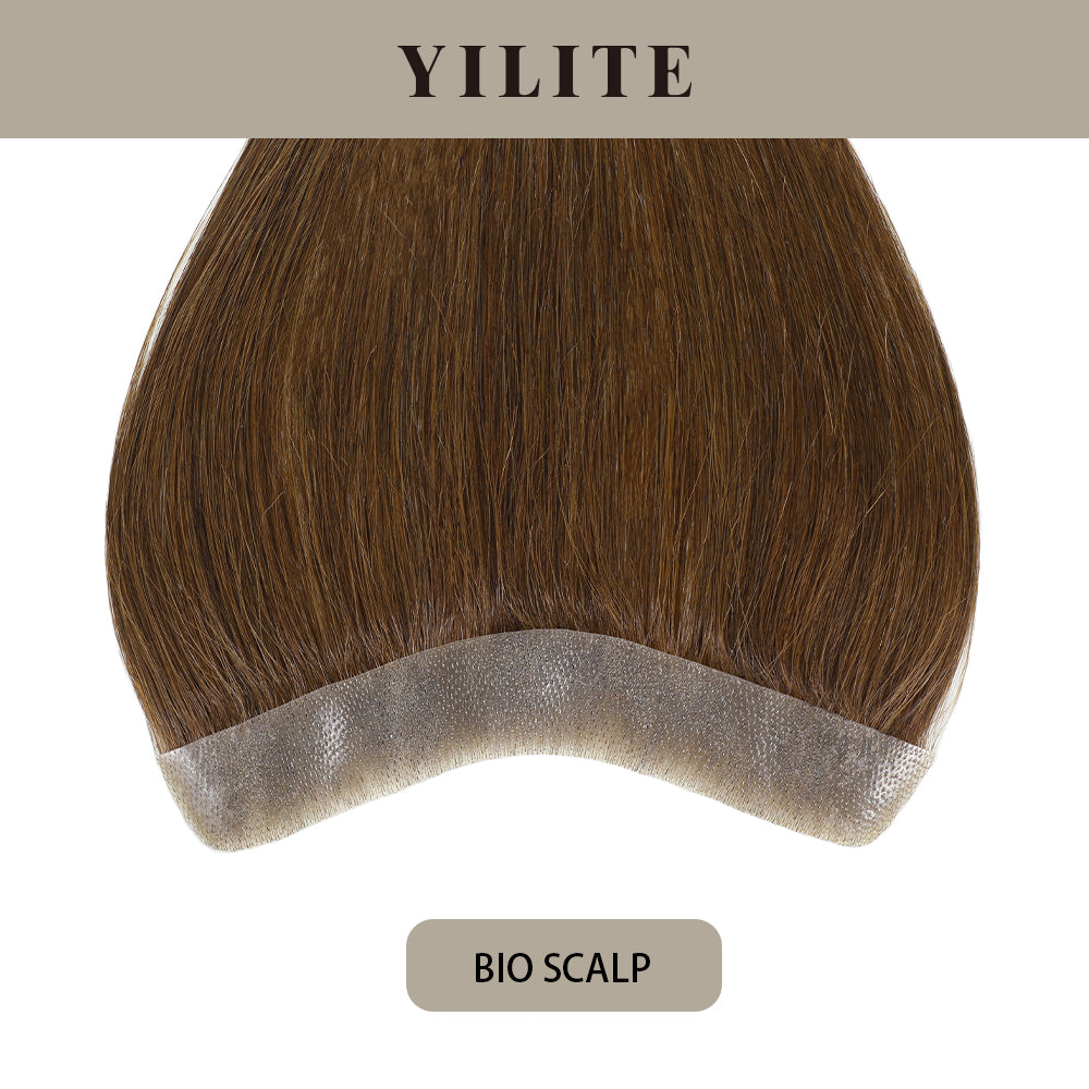 Realmhair Bio Scalp 2.5x16cm invisible seamless hair patch with skin-like base (#4 Dark Brown)