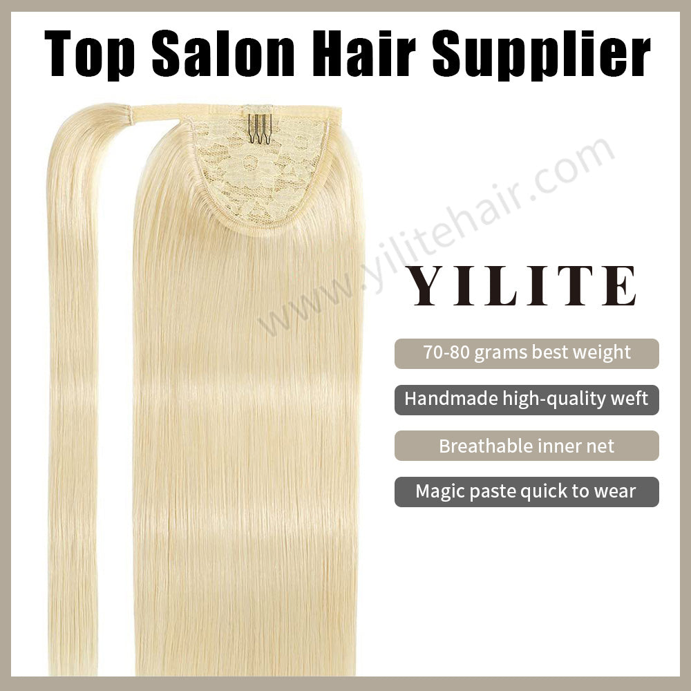 Realmhair ponytail extension with handmade weft, breathable inner net, and quick-wear design (#60)