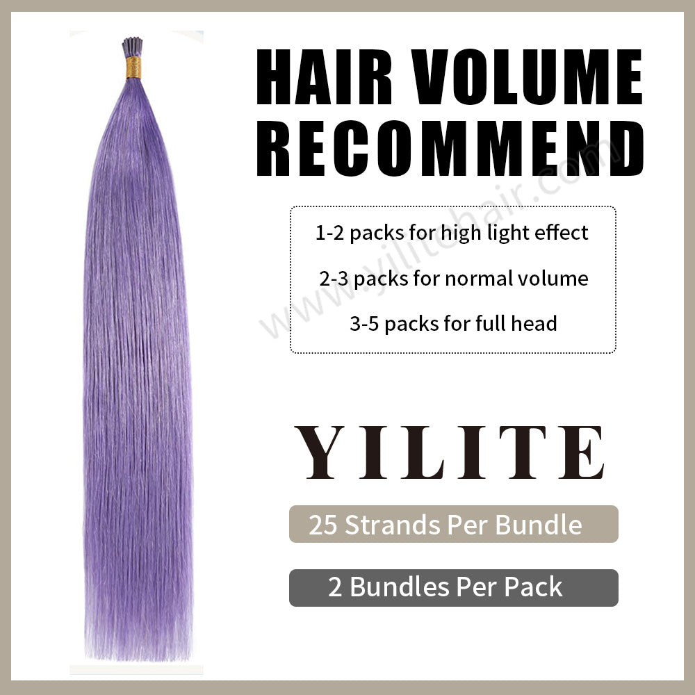 Realmhair Rose Purple I Tip hair extensions with hair volume recommendation