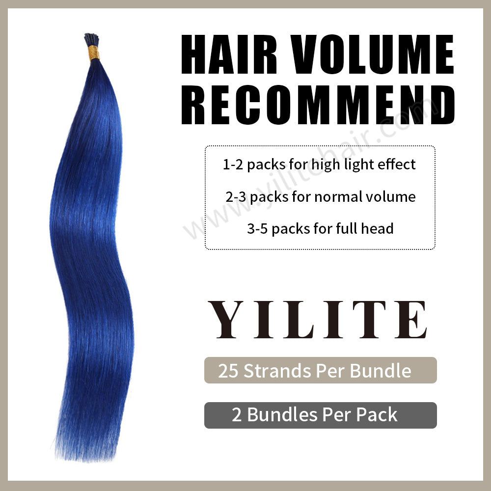 Realmhair I Tip hair extensions with hair volume recommendation (#Blue)
