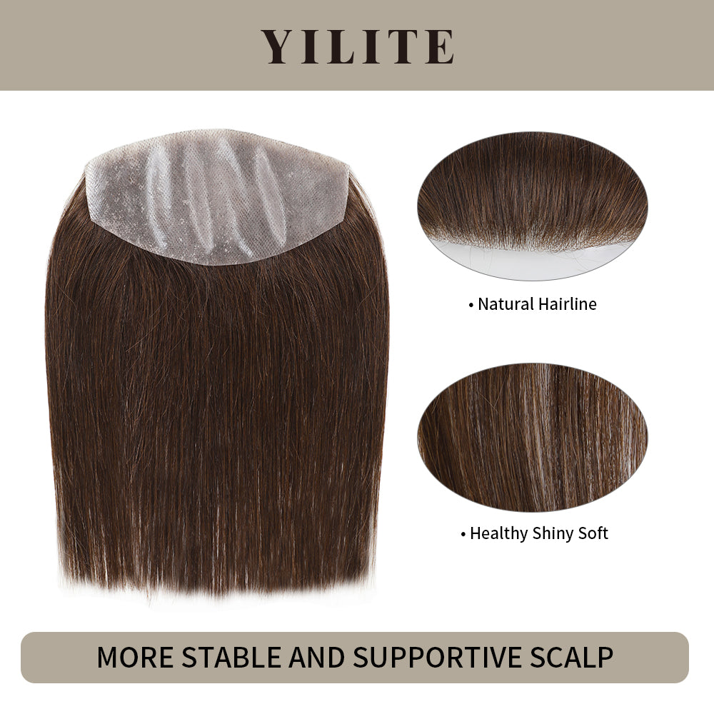Realmhair seamless hair patch 7x15cm with natural hairline and healthy, shiny, soft hair (#2)