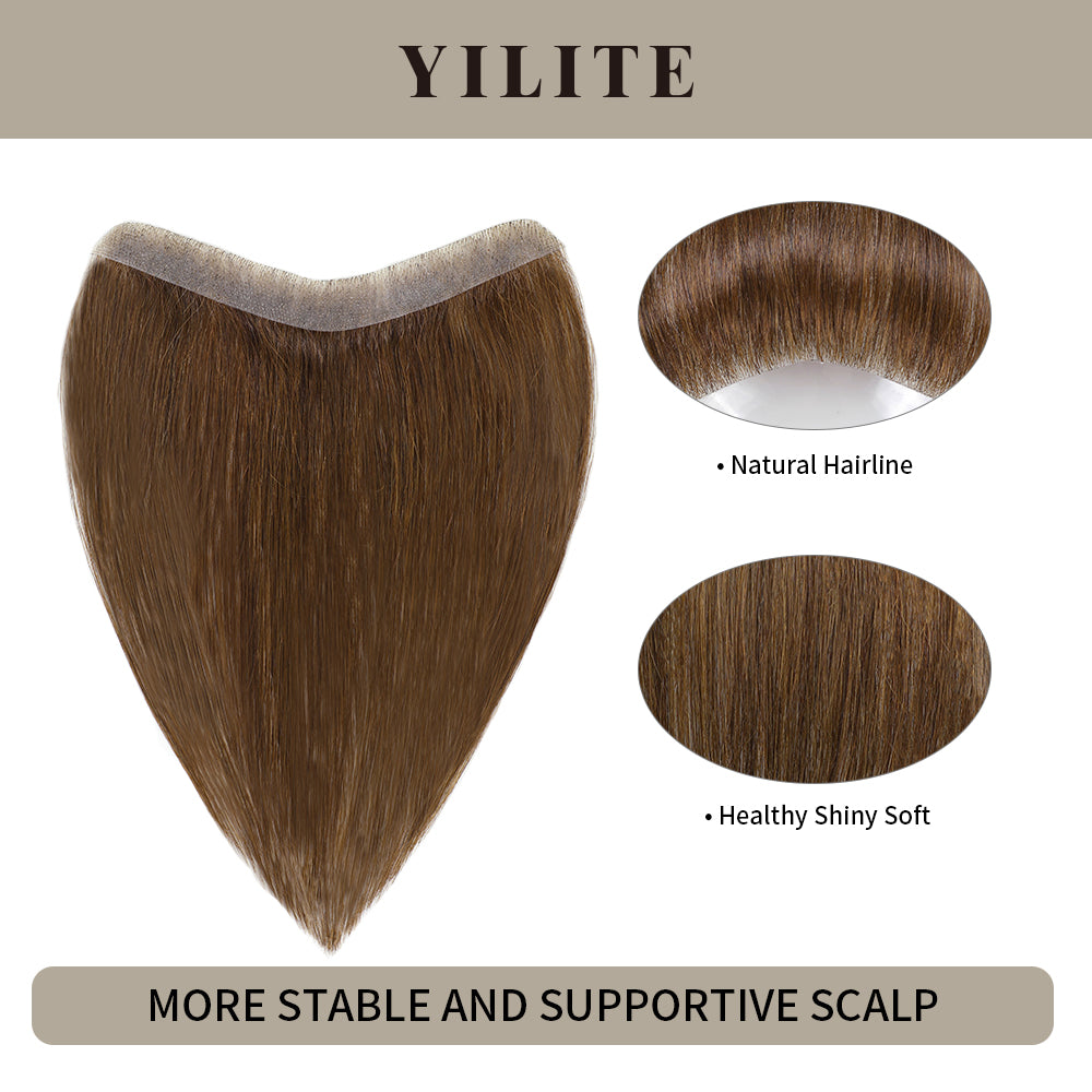 Realmhair seamless hair patch 1.5x16cm with natural hairline and healthy, shiny, soft hair (#4)