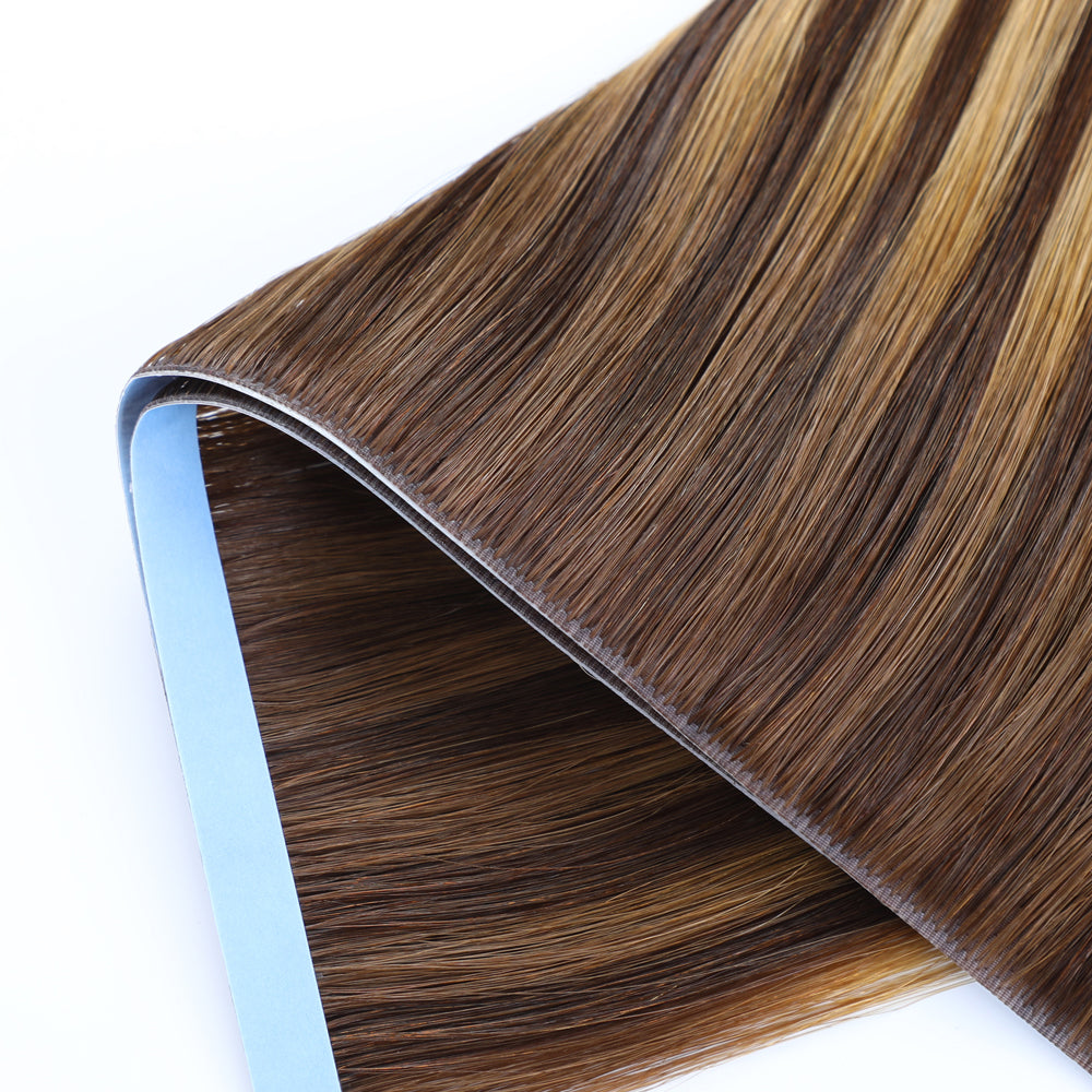 Zoomed view of Realmhair 20¡Á0.8cm seamless tape-in hair extension in #P4/27/T4