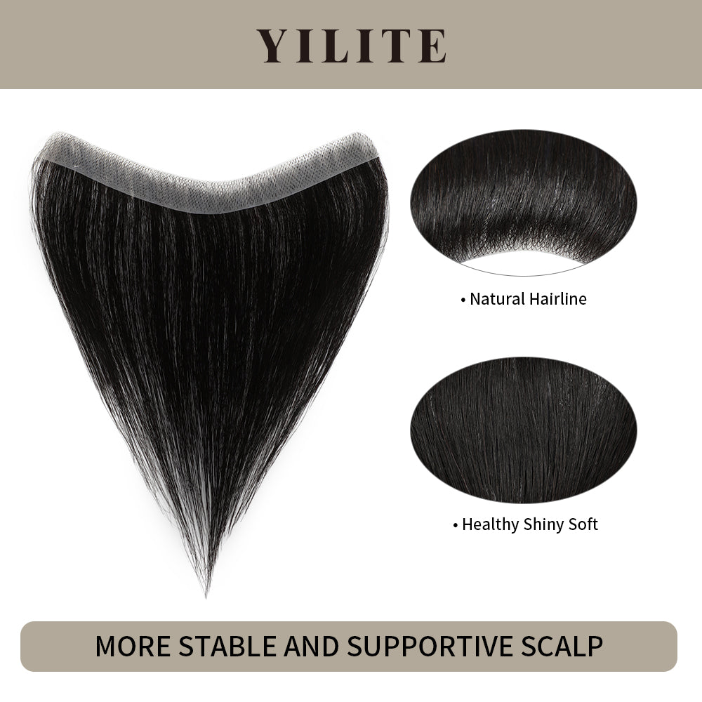 Realmhair seamless hair patch 1.5x16cm with natural hairline and healthy, shiny, soft hair £¨#1£©