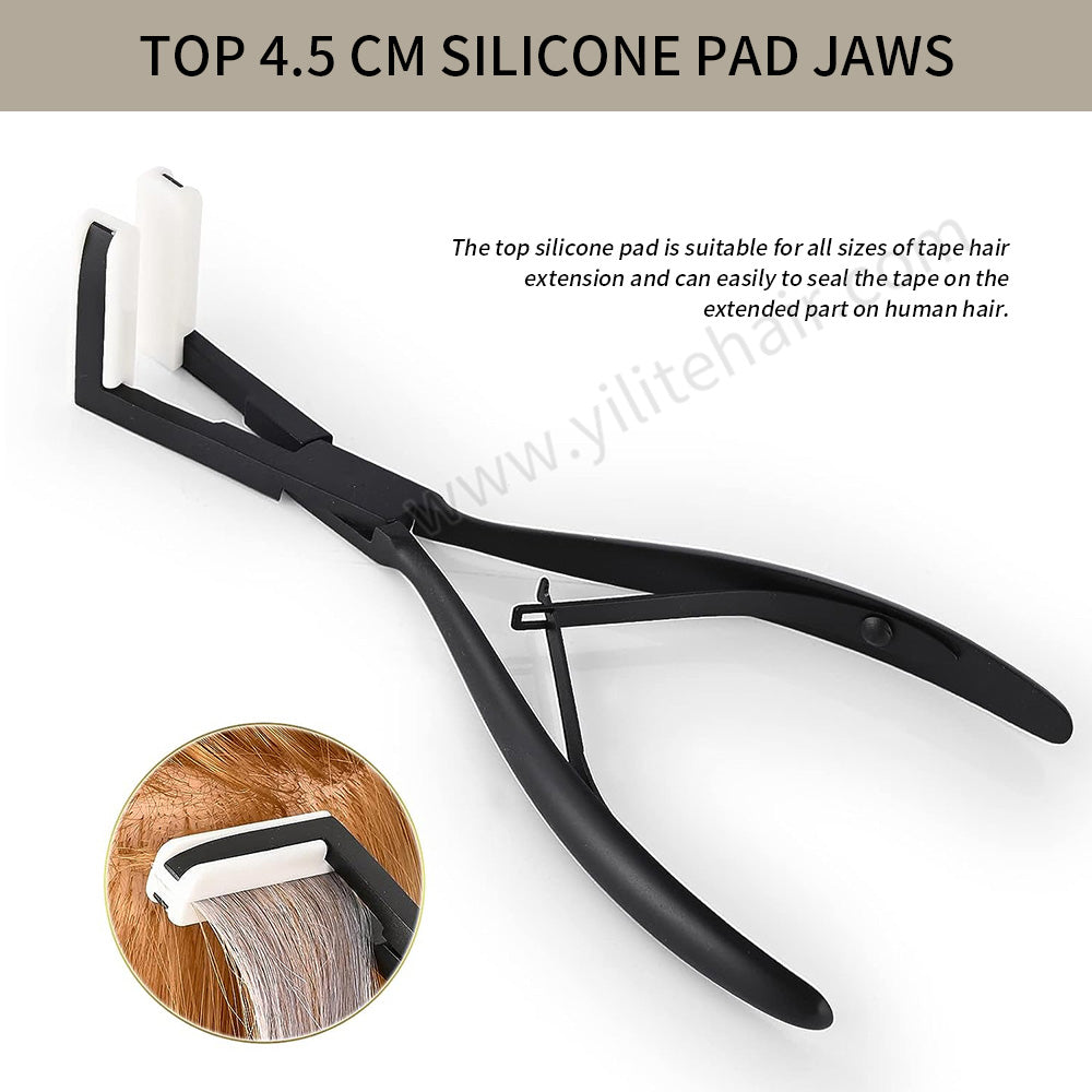 Realmhair Tape in Pliers Stainless Steel Flat Surface Extensions Tape Sealing Clamp Pliers Tool