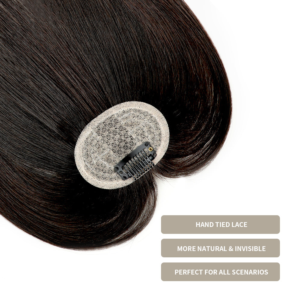 Realmhair Hand-Tied Invisible Clip In Bangs Real Remy Human Hair Wispy Bangs French Bangs (#1B)