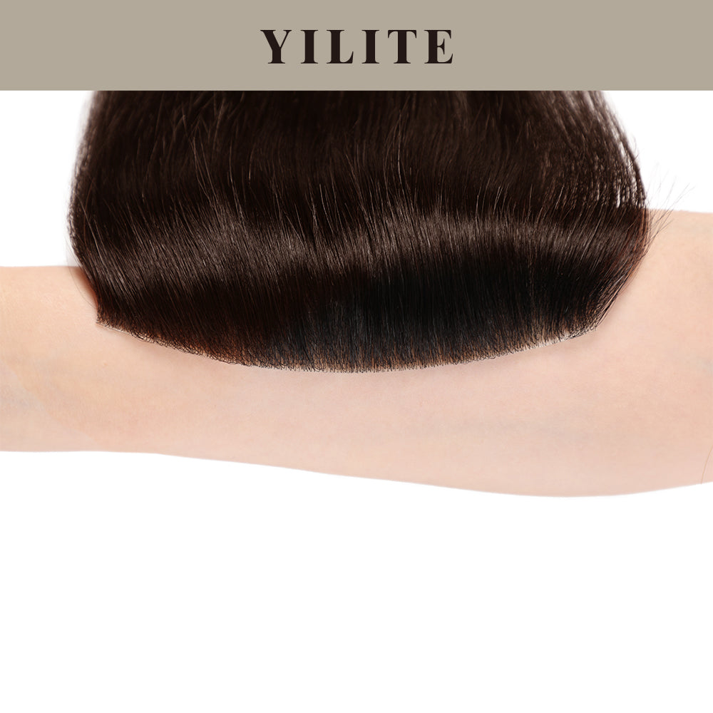 Demonstration of the invisible effect of seamless hair patches 7x15cm on the arms£¨#2?Darkest?Brown£©
