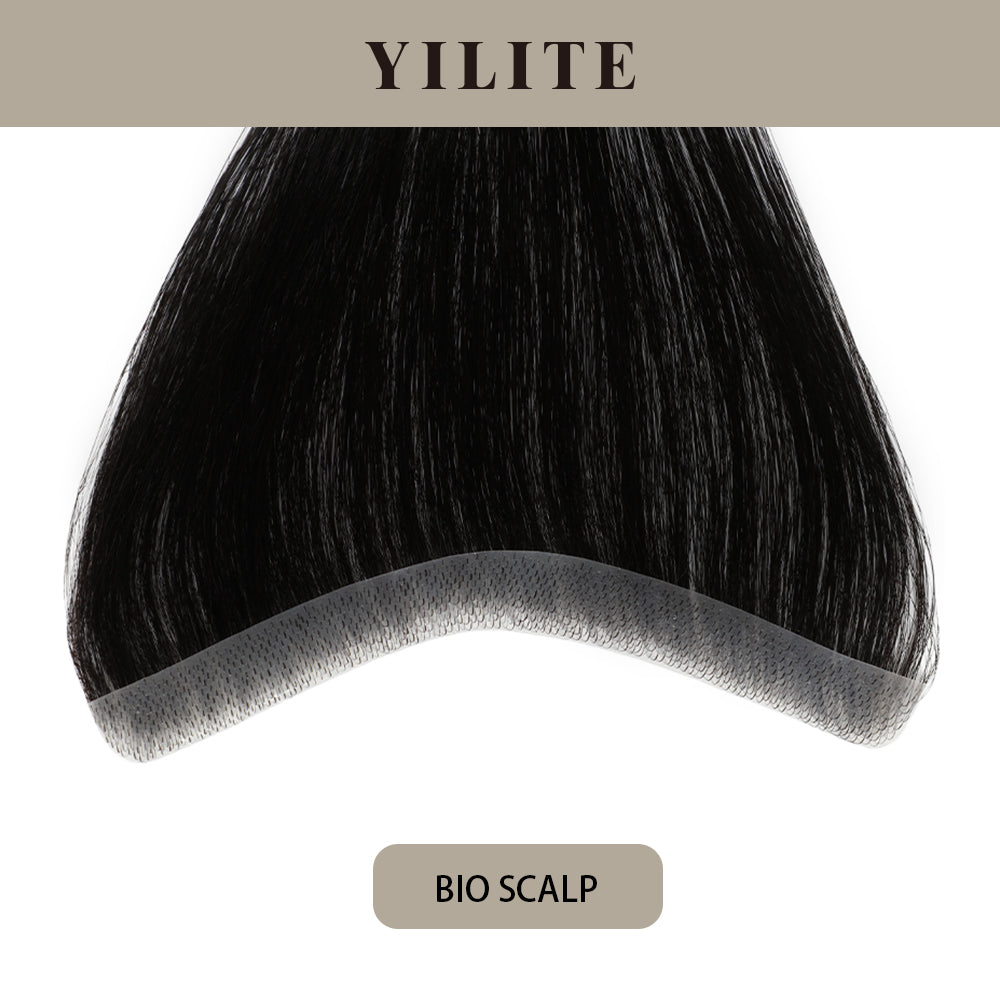 Realmhair Bio Scalp 1.5x16cm invisible seamless hair patch with skin-like base (#1 Jet Black)