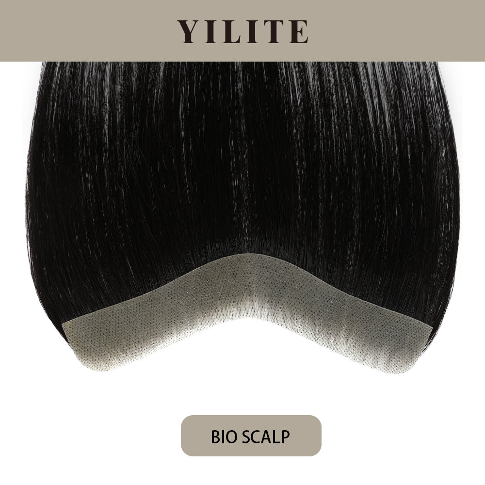 Realmhair Bio Scalp 2.5x16cm invisible seamless hair patch with skin-like base (#1 Jet Black)