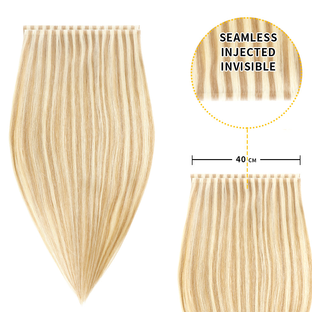 Realmhair 40*0.8cm long invisible tape in hair extensions 2Pcs virgin human hair (#P18/613 )