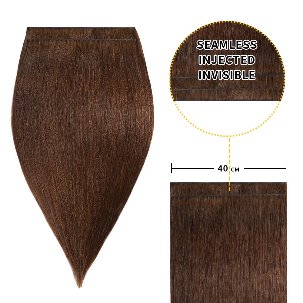 Realmhair 40*0.8cm long invisible tape in hair extensions 2Pcs virgin human hair (#4)