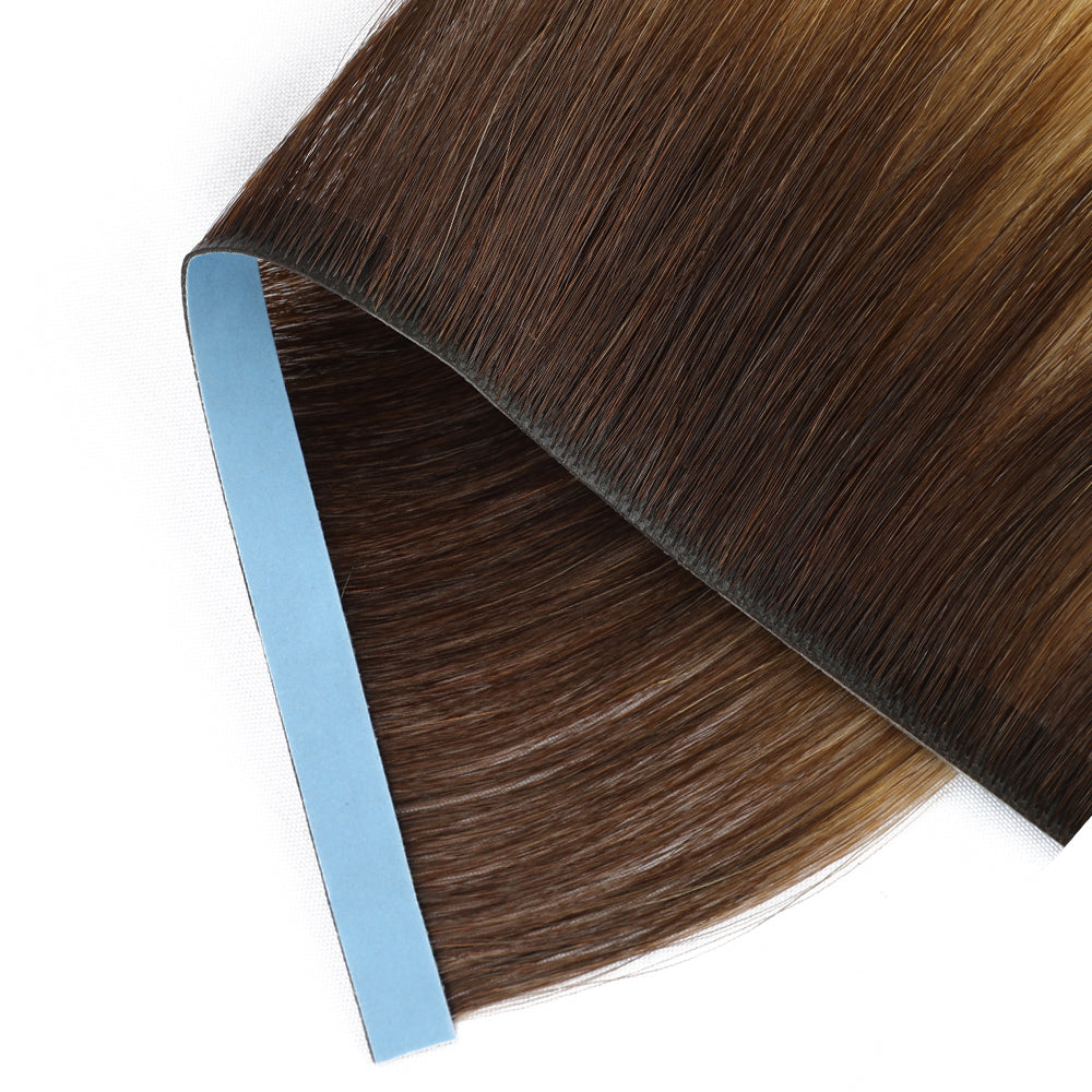 Zoomed view of Realmhair 20¡Á0.8cm seamless tape-in hair extension in #T2/60