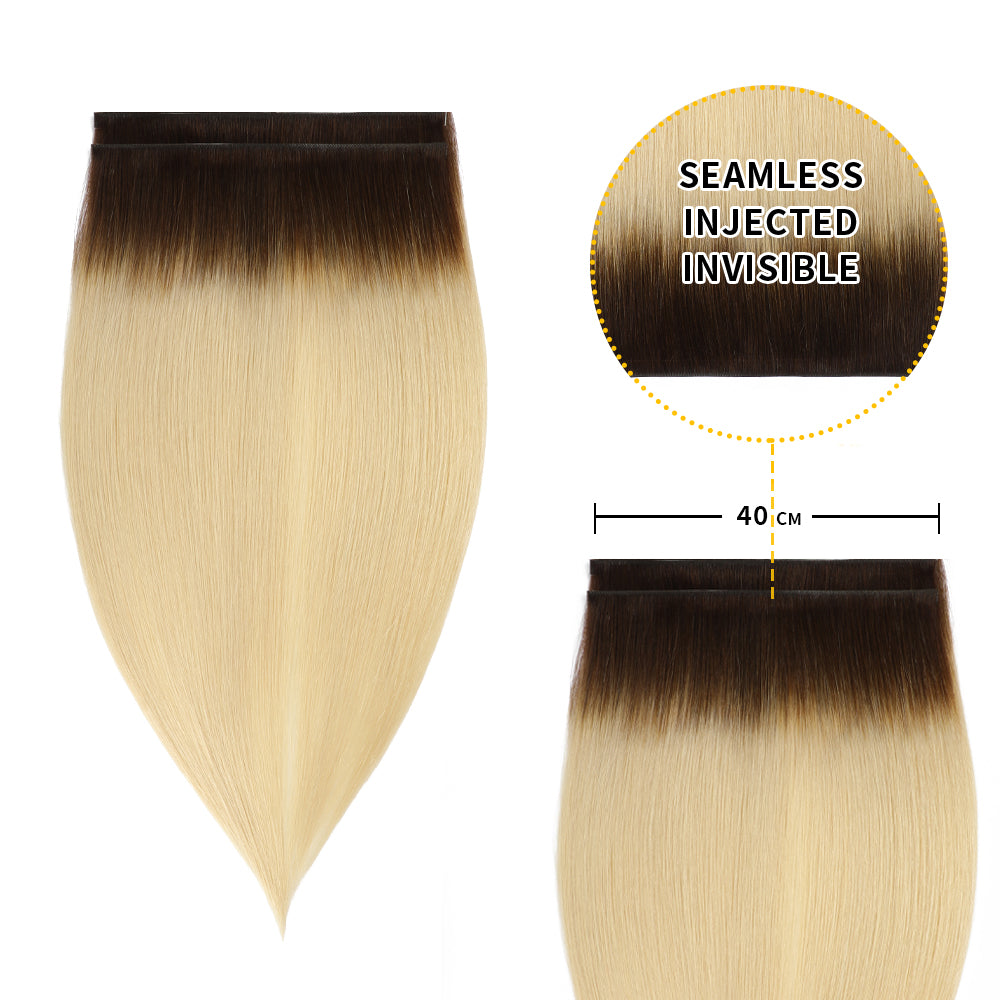 Realmhair 40*0.8cm long invisible tape in hair extensions 2Pcs virgin human hair (#T2/60 )