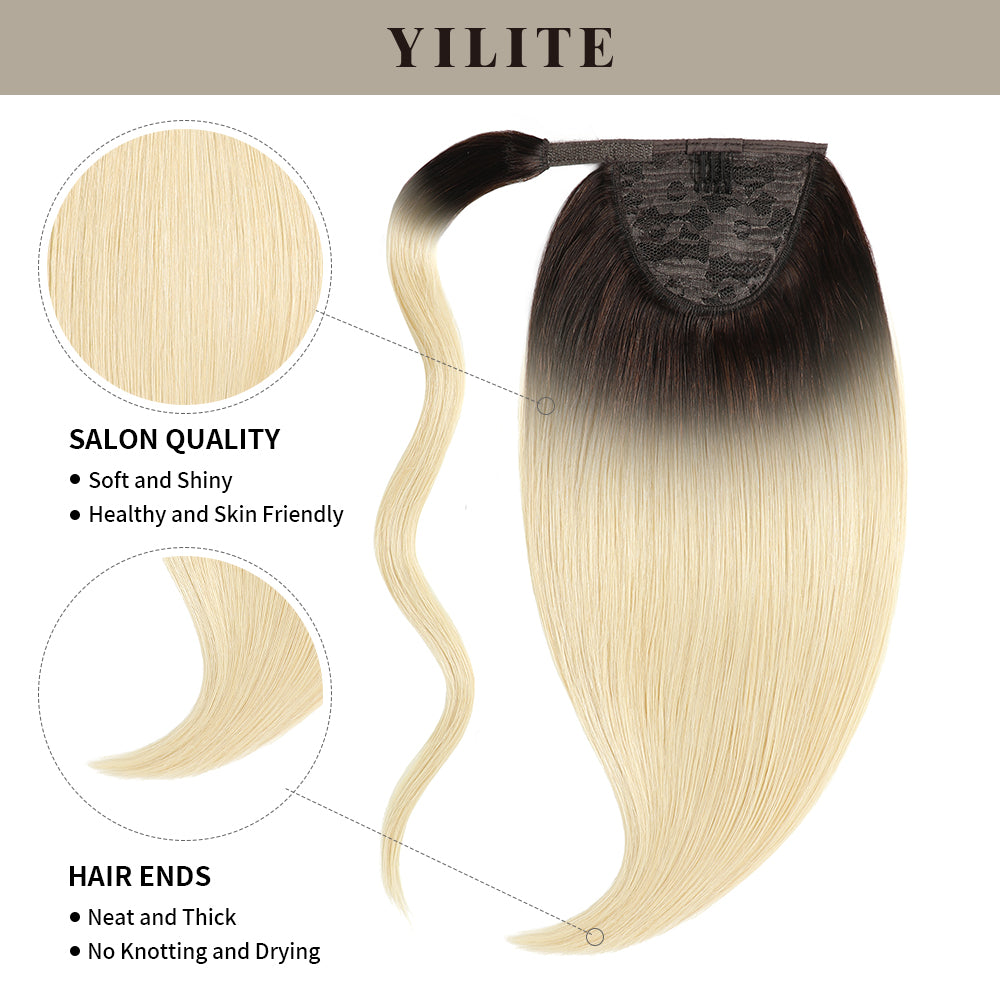 Realmhair clip-in ponytail extension with salon quality and thick ends (#T2/60 )