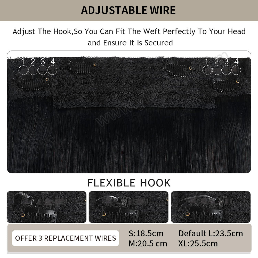Details about the flexible hook design in #1 and replacement wires in various sizes (S, M, L, XL)