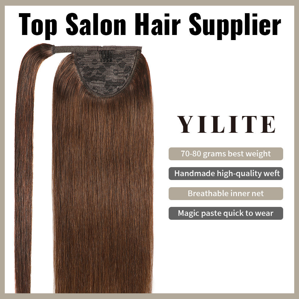 Realmhair ponytail extension with handmade weft, breathable inner net, and quick-wear design (#4)