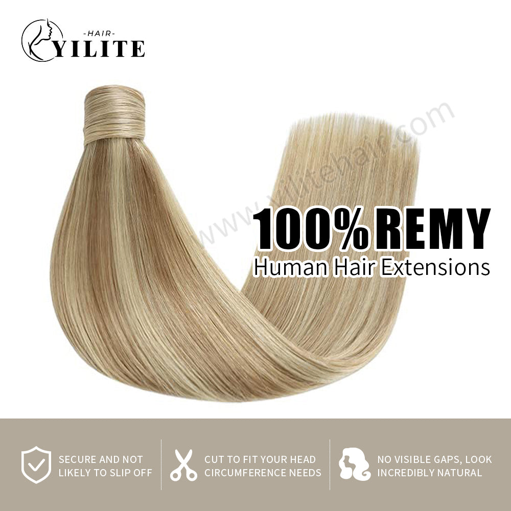 Realmhair virgin human hair ponytail extensions 12-28 Inch (#P18/613)