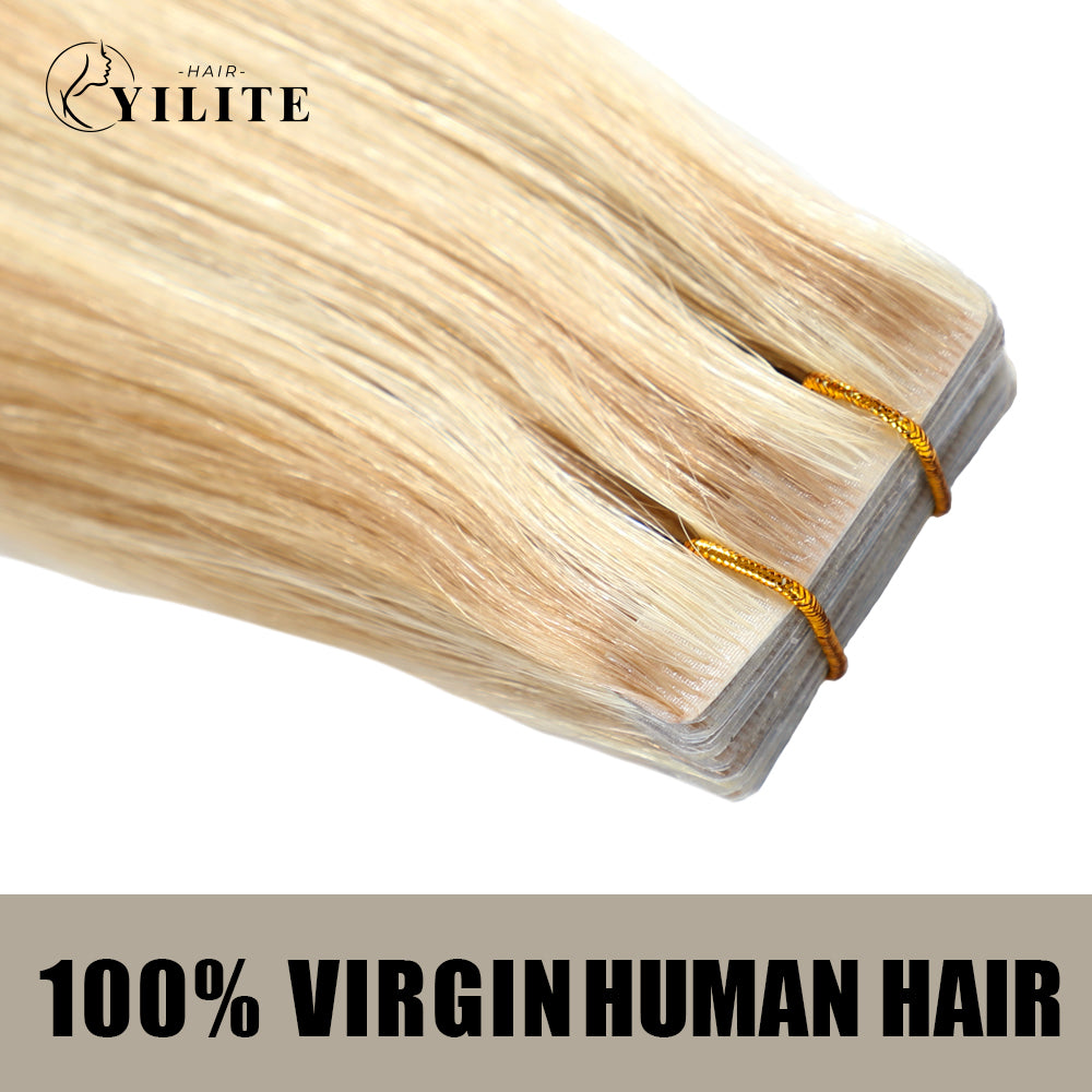 Realmhair seamless invisible tape in hair extensions 20Pcs virgin human hair (P18/613)