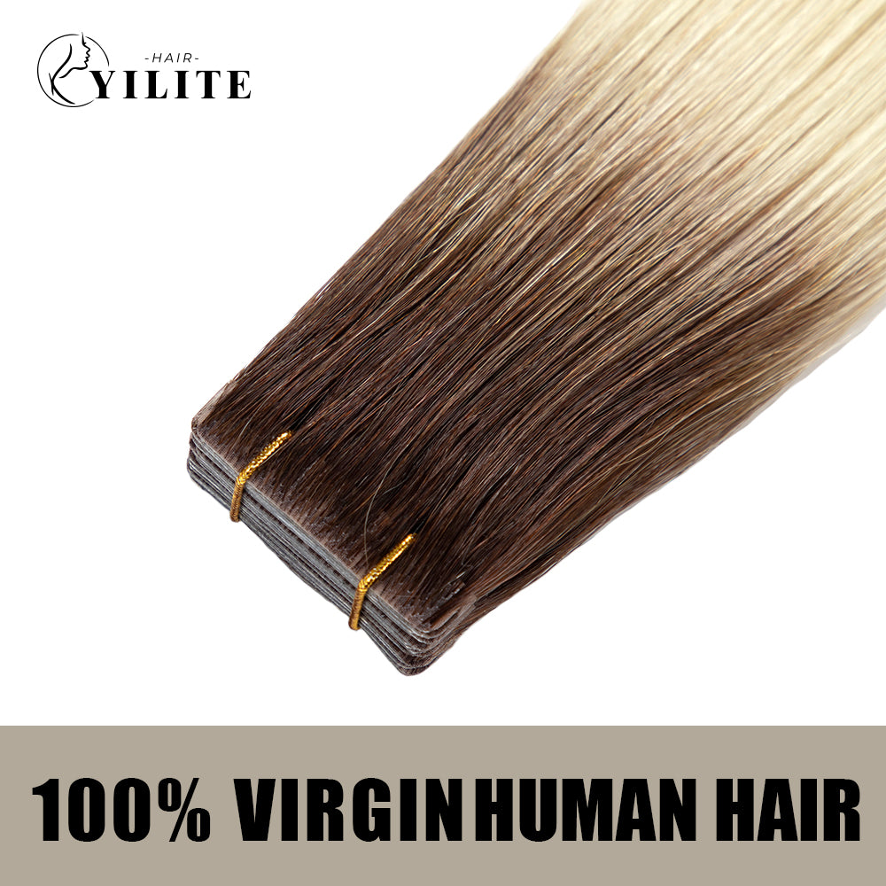 Realmhair seamless invisible tape in hair extensions 20Pcs virgin human hair (T2/60)