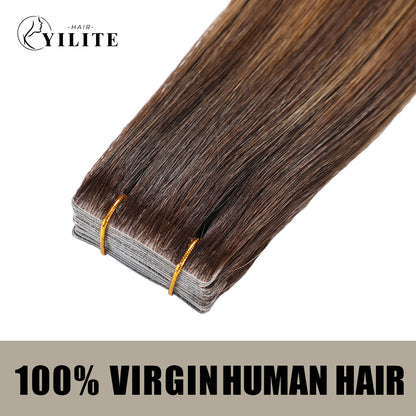 Realmhair seamless invisible tape in hair extensions 20Pcs Virgin Human Hair (P2/6/T2)