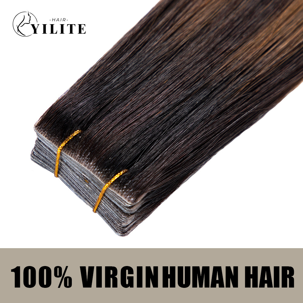 Realmhair seamless invisible tape in hair extensions 20Pcs Virgin Human Hair (P1B/6/TIB)