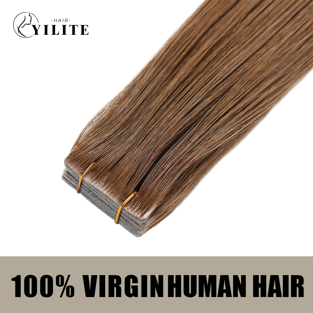 Realmhair seamless invisible tape in hair extensions 20Pcs virgin human hair (#6)