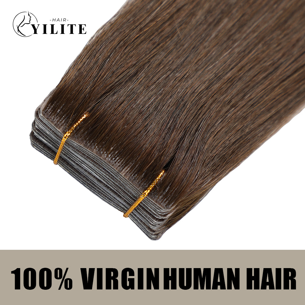 Realmhair seamless invisible tape in hair extensions 20Pcs virgin human hair (#4)