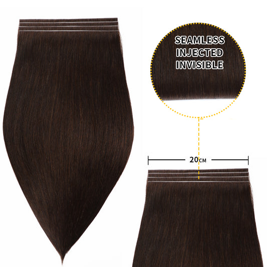 Realmhair 20*0.8cm long invisible tape in hair extensions 4Pcs virgin human hair (#2 )