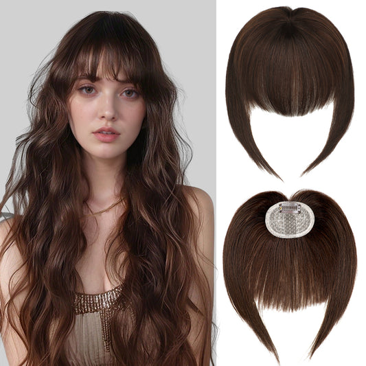 Realmhair Hand-Tied Invisible Clip In Bangs Real Remy Human Hair Wispy Bangs French Bangs (#2)