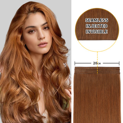 Model showcasing Realmhair 20*0.8cm long invisible tape in hair extension 4Pcs (#33)