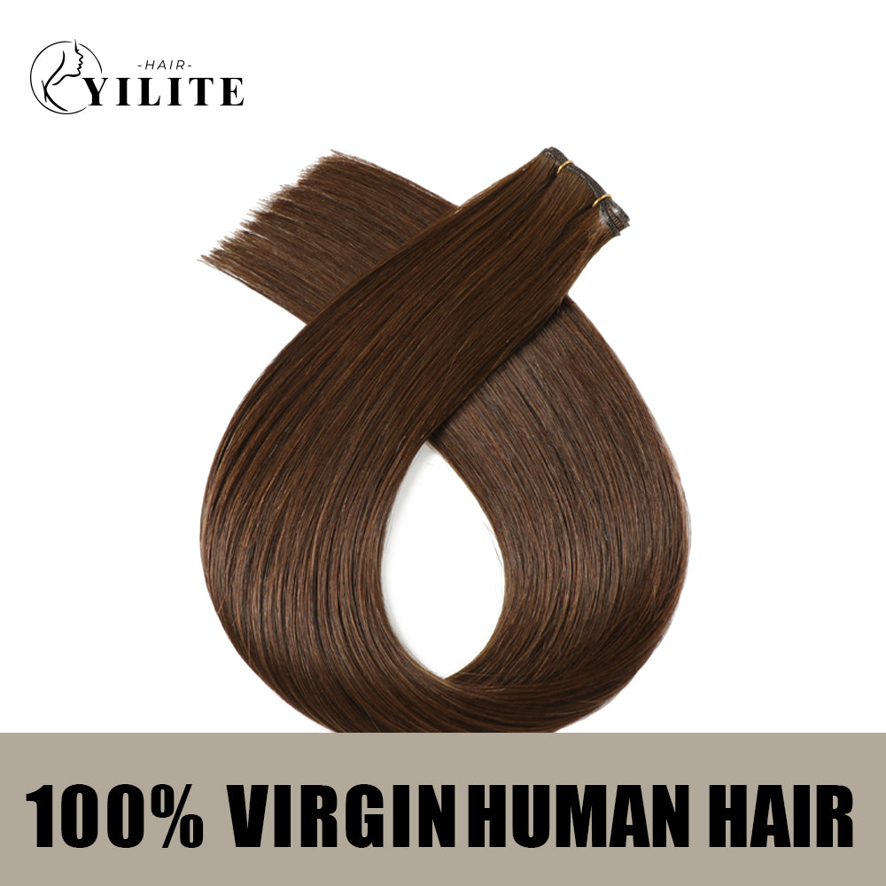 Realmhair virgin human hair genius weft 1Pc (#4 Medium Brown) 