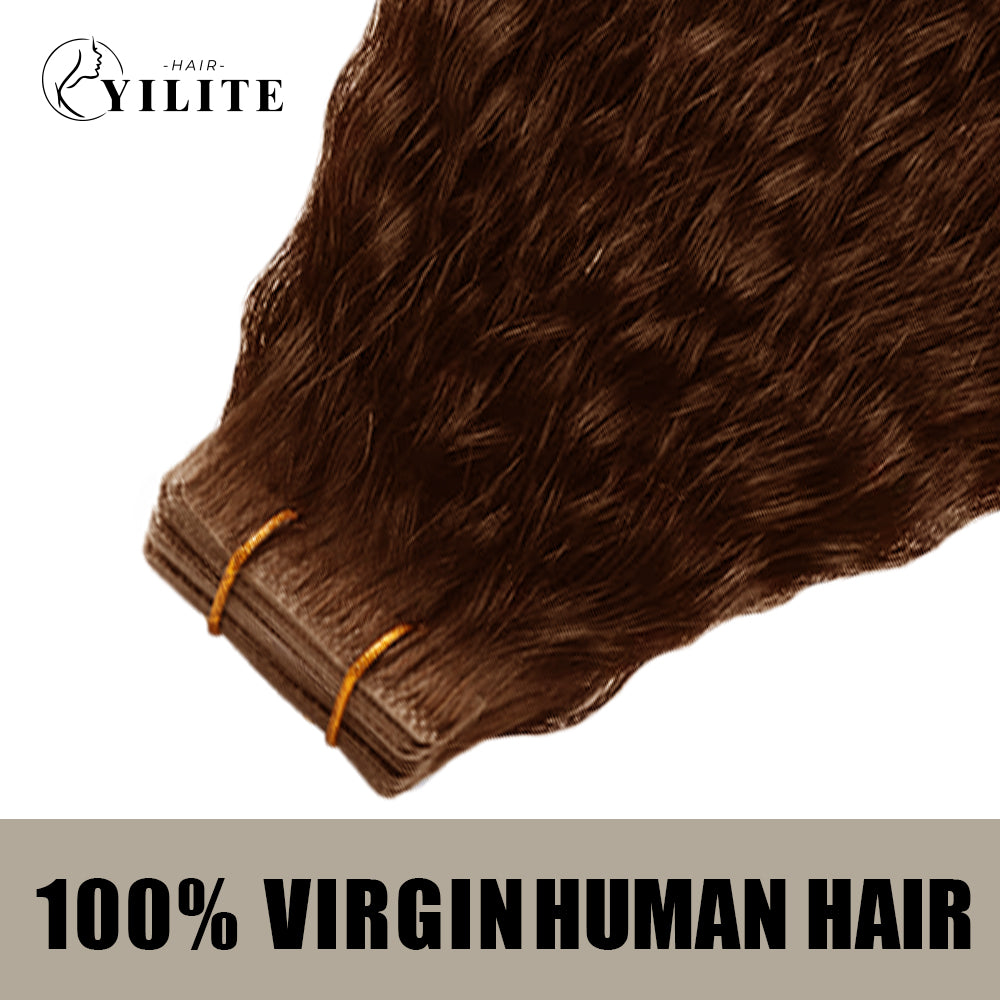 Realmhair kinky seamless invisible tape in hair extensions 20Pcs Virgin Human Hair (#4)