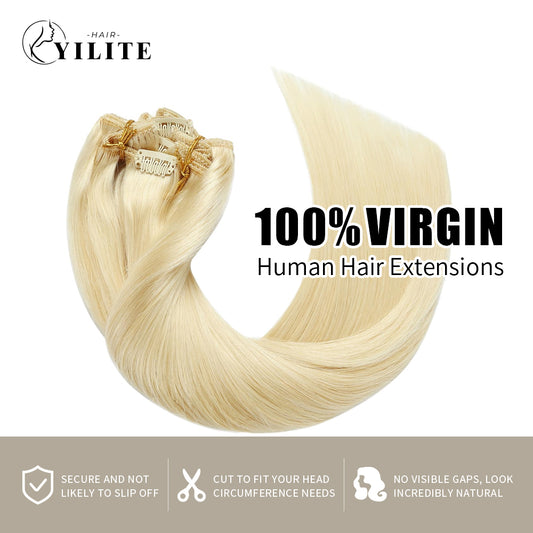 Realmhair Clip In Hair Extensions Human Hair 7Pcs 16 Clips Invisible Natural Virgin Human Hair (#60)