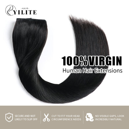100% virgin human hair wire extensions (#1 Jet Black)