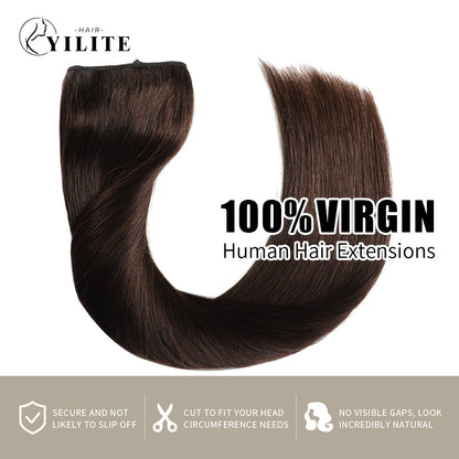 100% virgin human hair wire extensions (#2?Darkest?Brown)