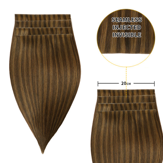 Realmhair 20*0.8cm long invisible tape in hair extensions 4Pcs virgin human hair (#P2/6 )