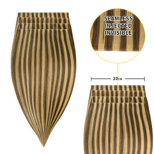 Realmhair 20*0.8cm long invisible tape in hair extensions 4Pcs virgin human hair (#P4/27)