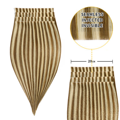 Realmhair 20*0.8cm long invisible tape in hair extensions 4Pcs virgin human hair (#P6/613)