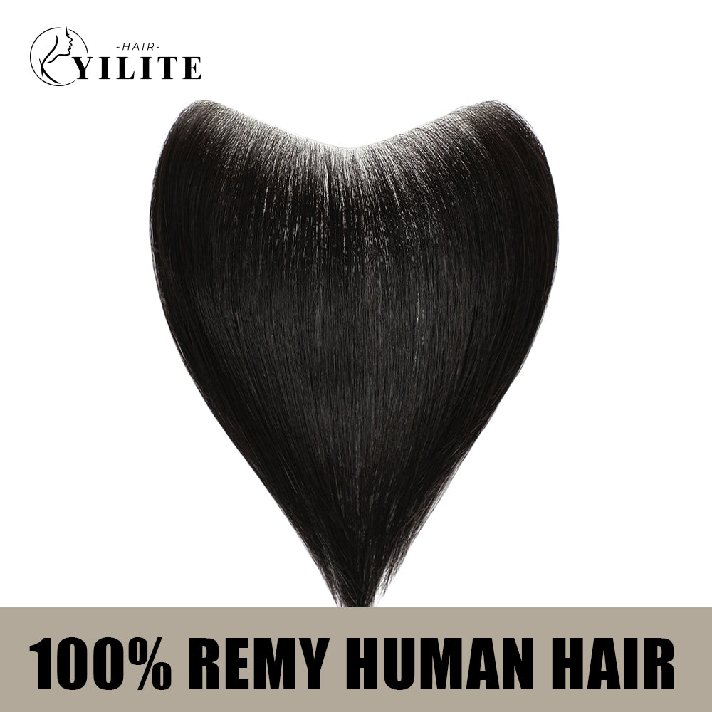 Realmhair seamless hair patch 2.5x16cm virgin human hair (#1 Jet Black)